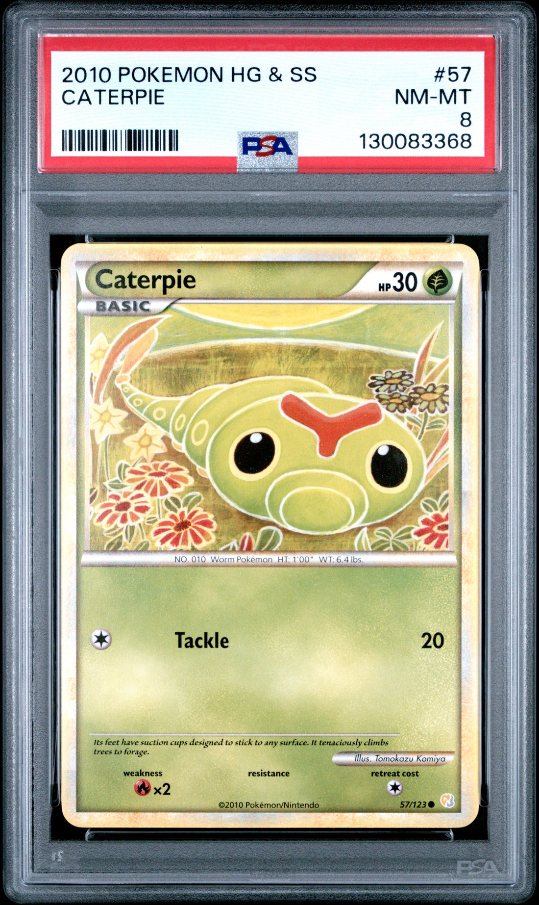 Caterpie Pokemon Heartgold & Soulsilver 57 NM PSA 8