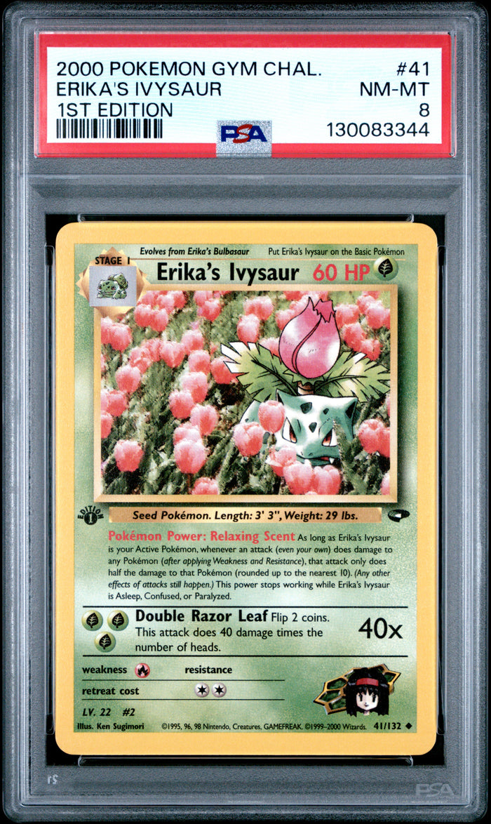 Erika'S Ivysaur 1st Edition Pokemon Gym Challenge 41 NM PSA 8