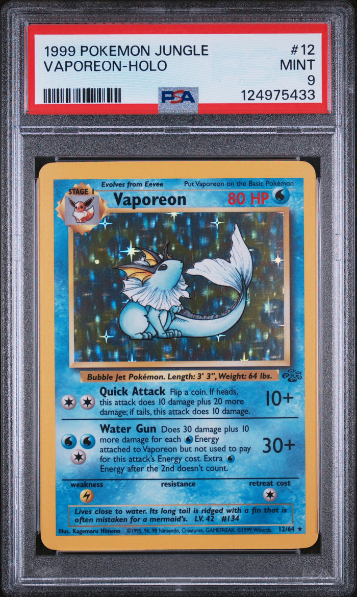 Vaporeon-Holo Pokemon Jungle 12 NM PSA 9