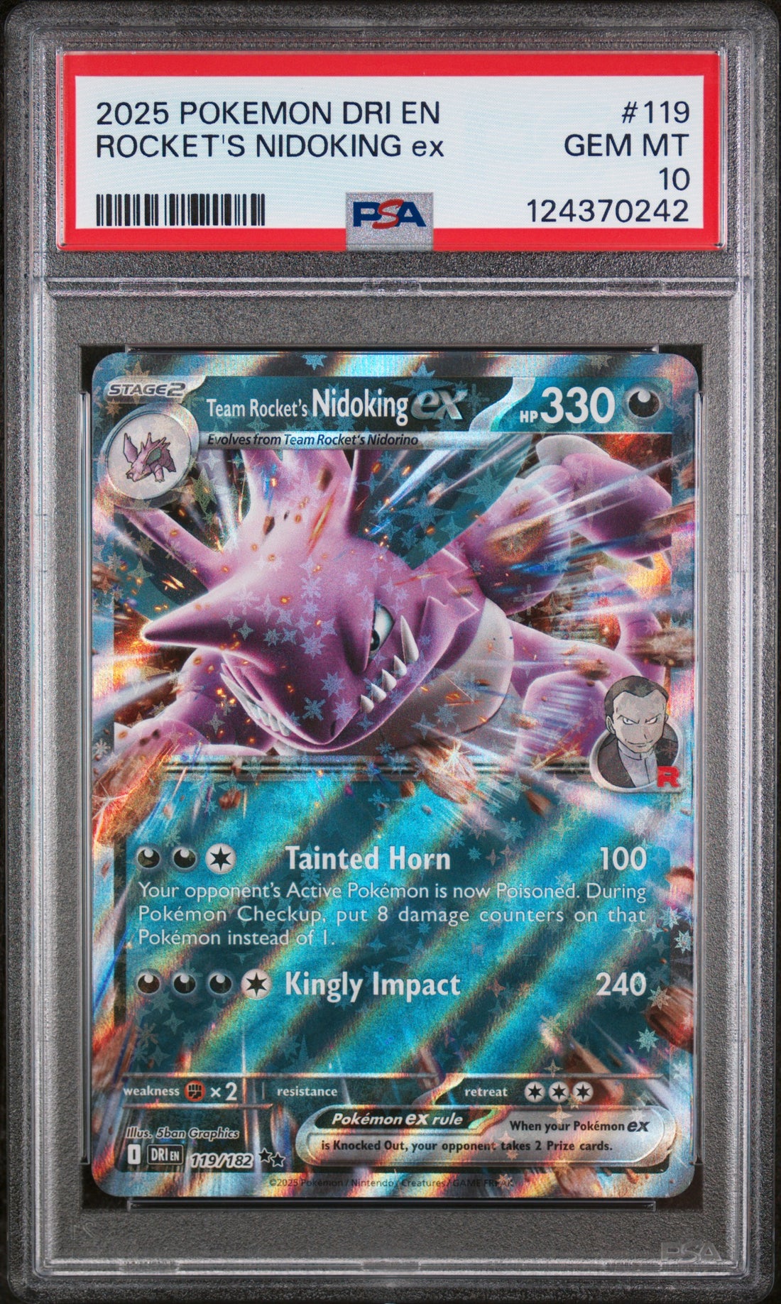 Rocket'S Nidoking Ex Pokemon Dri En-Destined Rivals 119 NM PSA 10