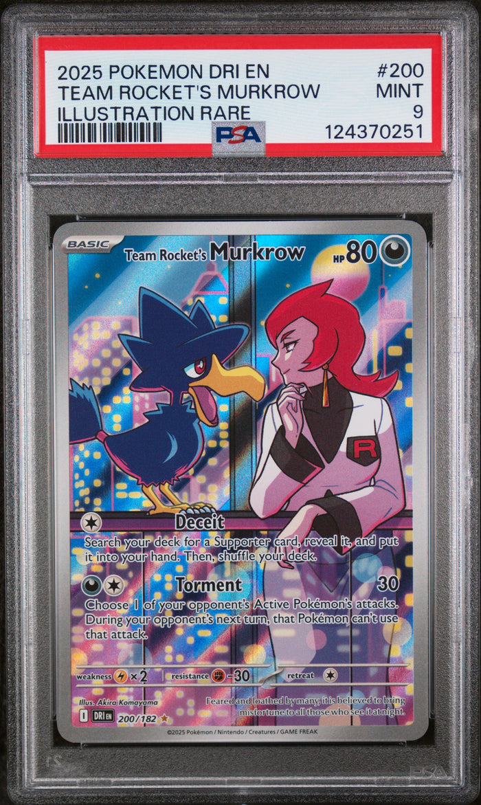 Team Rocket'S Murkrow Illustration Rare Pokemon Dri En-Destined Rivals 200 NM PS