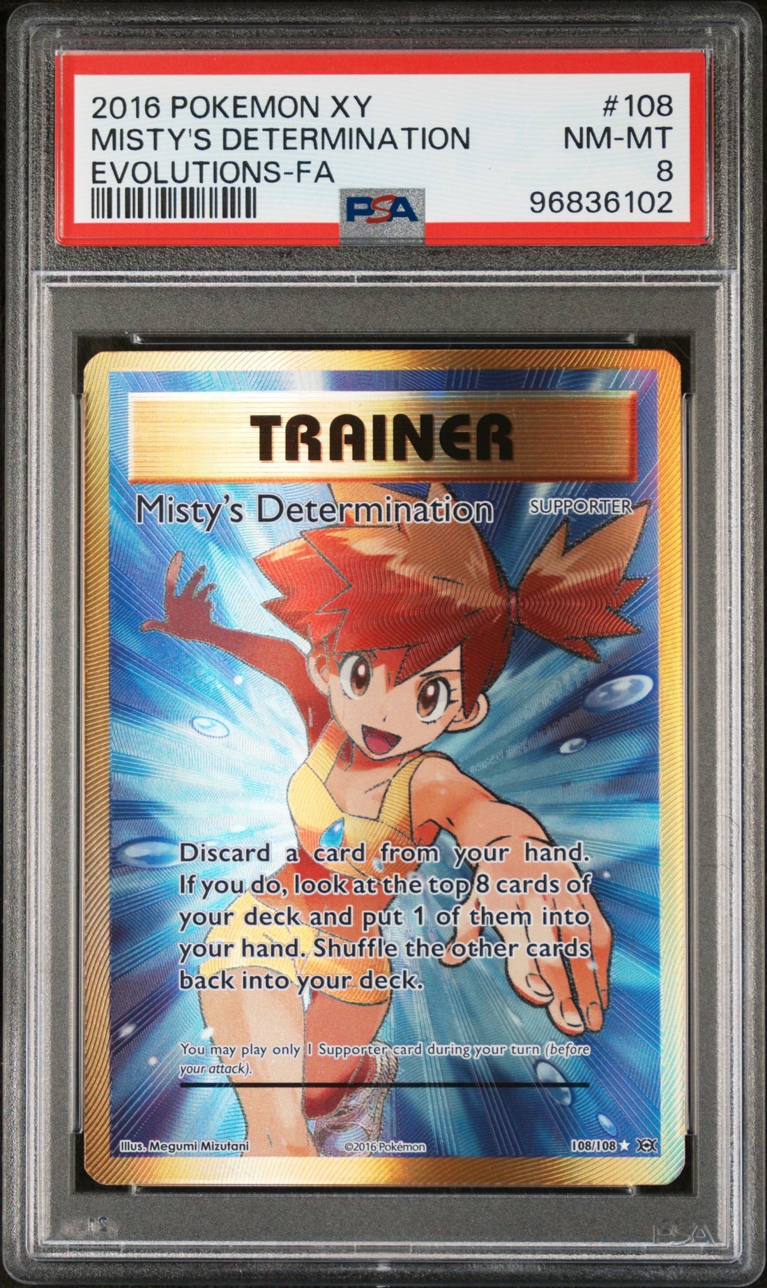 Misty'S Determination Evolutions-Fa Pokemon Xy Evolutions 108 NM PSA 8