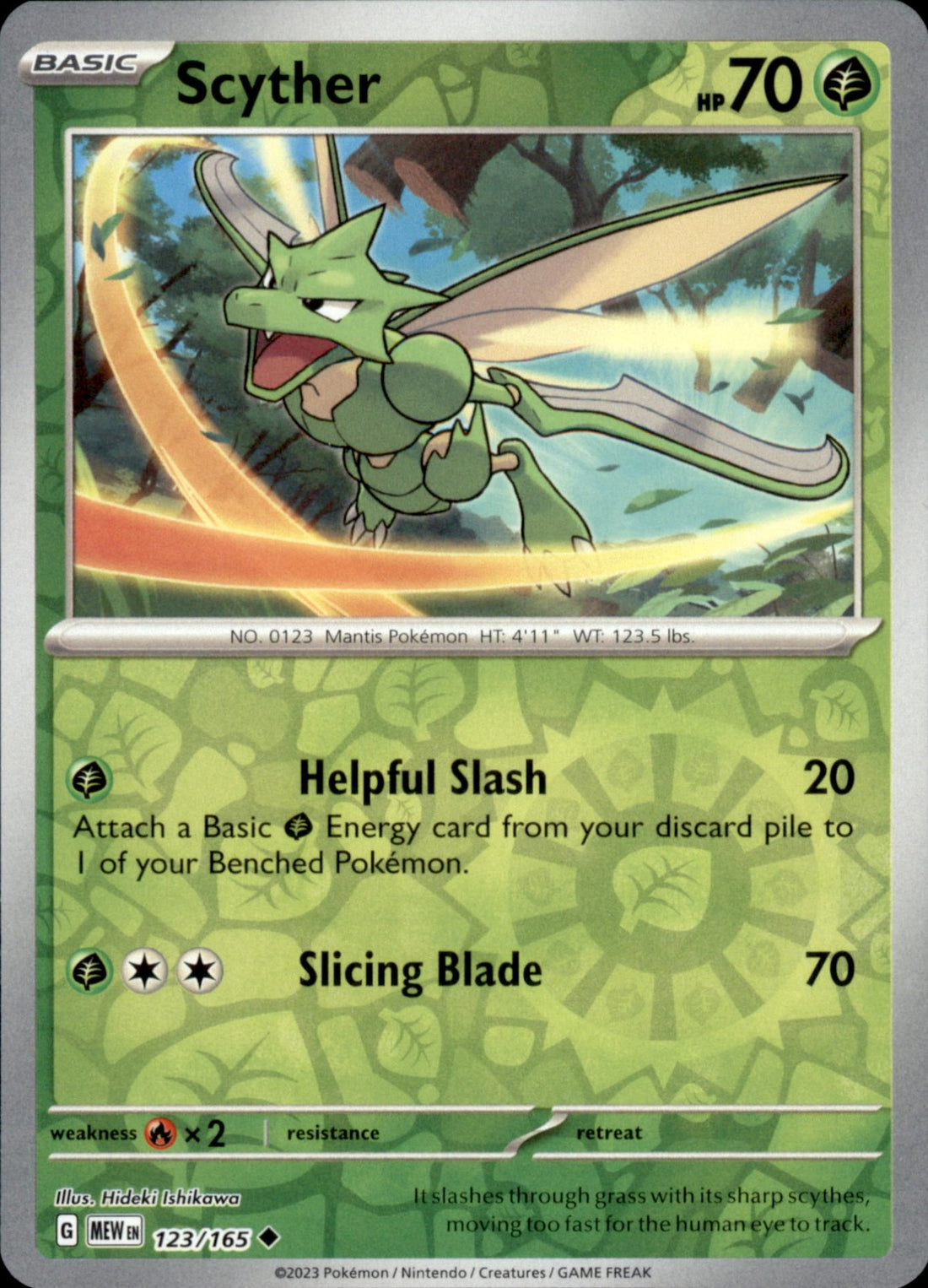 Scyther Reverse Holo Uncommon SV: Scarlet & Violet 151 123/165 NM