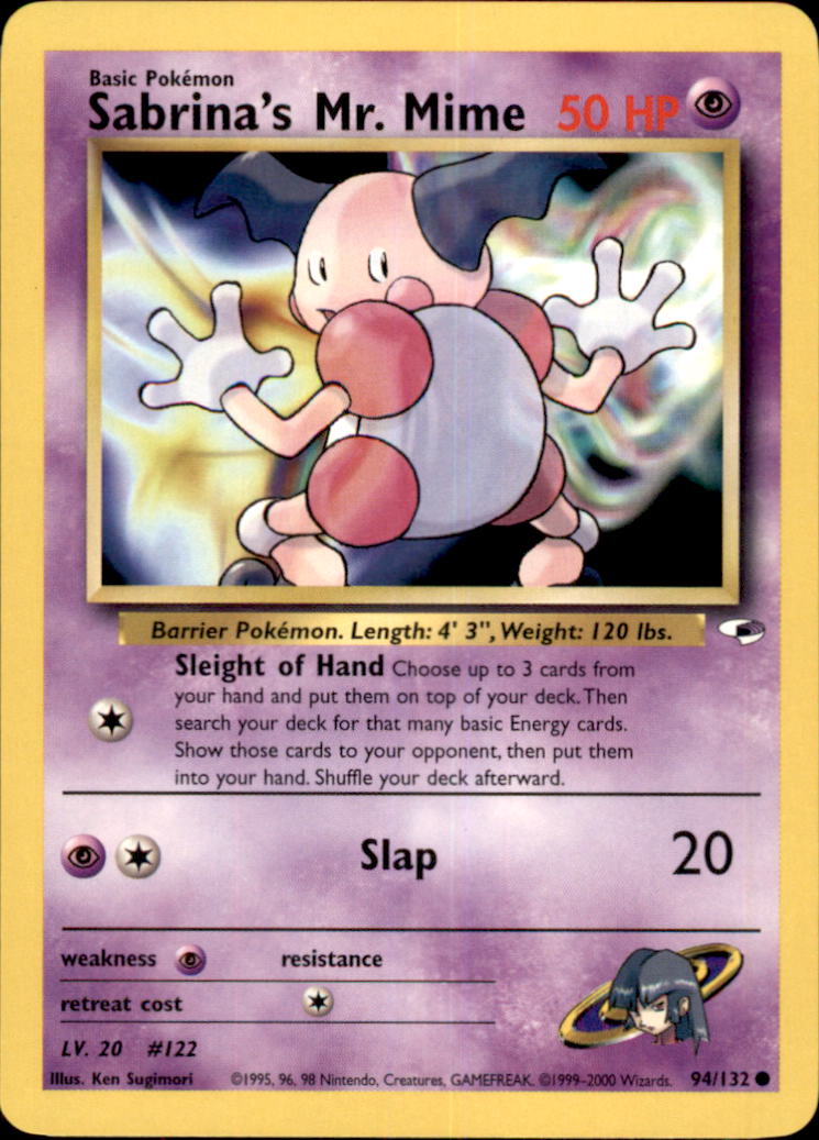 Sabrina's Mr. Mime Unlimited Common Gym Heroes 094/132 NM