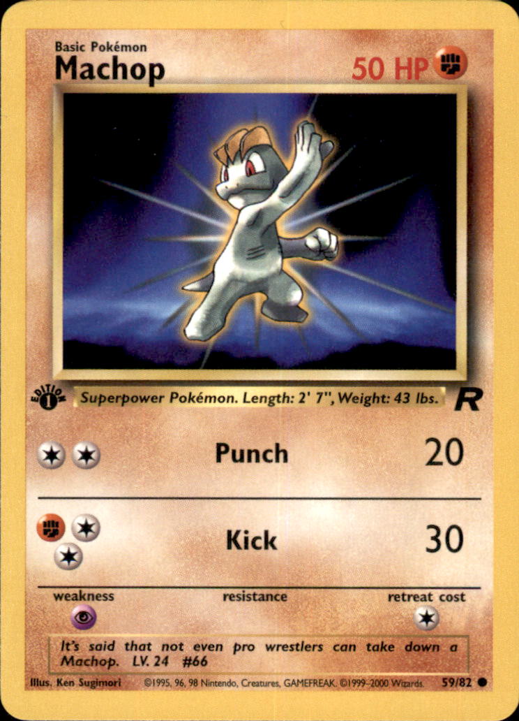 Machop 1st Edition Common Team Rocket 59/82 NM