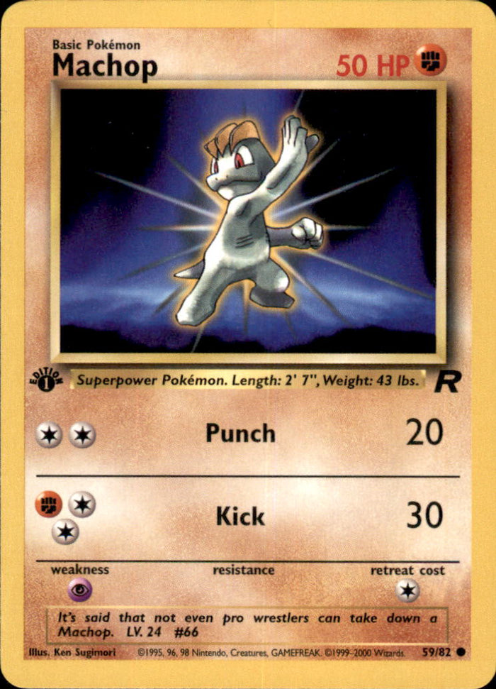 Machop 1st Edition Common Team Rocket 59/82 NM