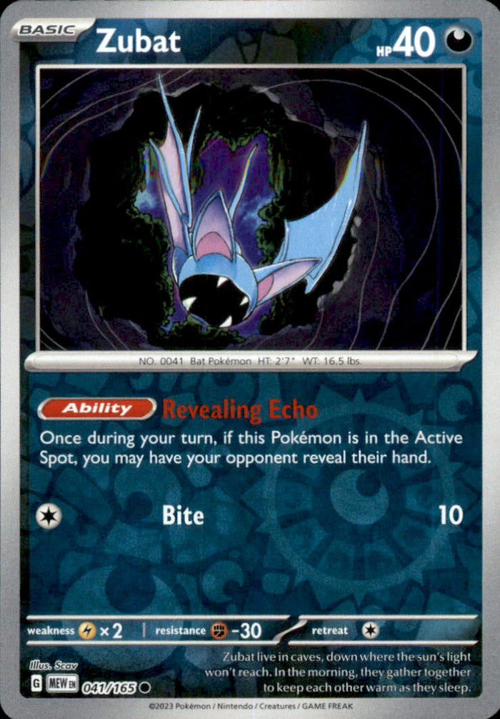 Zubat Reverse Holo Common SV: Scarlet & Violet 151 041/165 NM