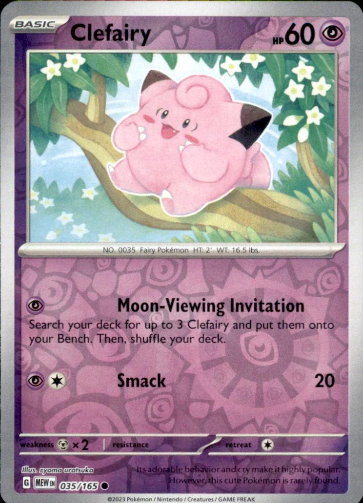 Clefairy Reverse Holo Common SV: Scarlet & Violet 151 035/165 NM