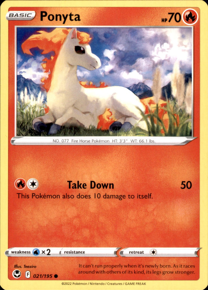 Ponyta Common SWSH12: Silver Tempest 021/195 NM