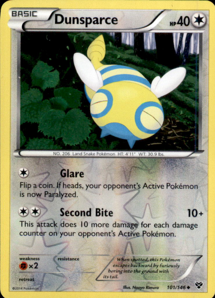 Dunsparce Reverse Holo Uncommon XY Base Set 101/146 NM