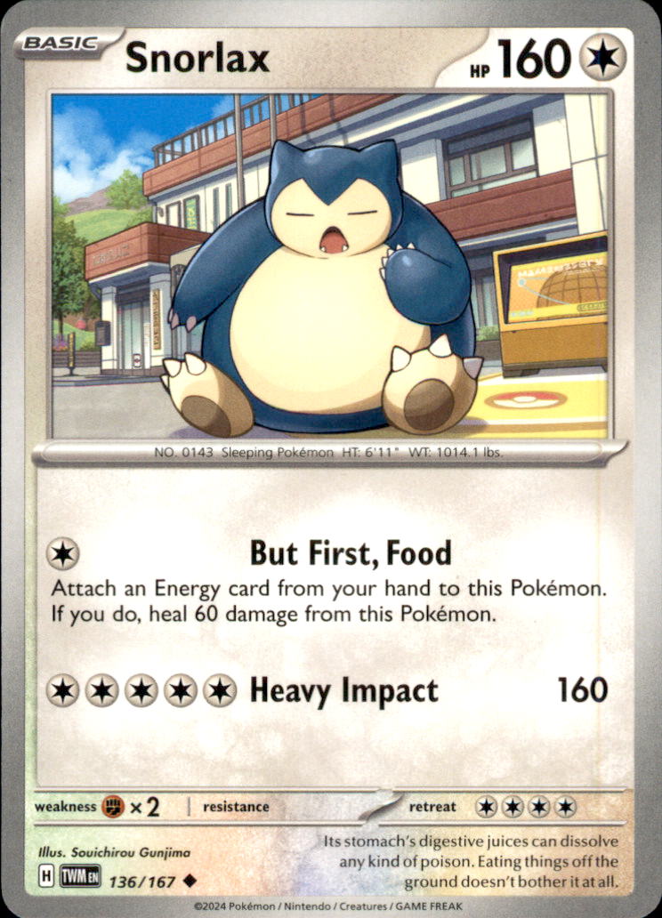 Snorlax Uncommon SV06: Twilight Masquerade 136/167 NM