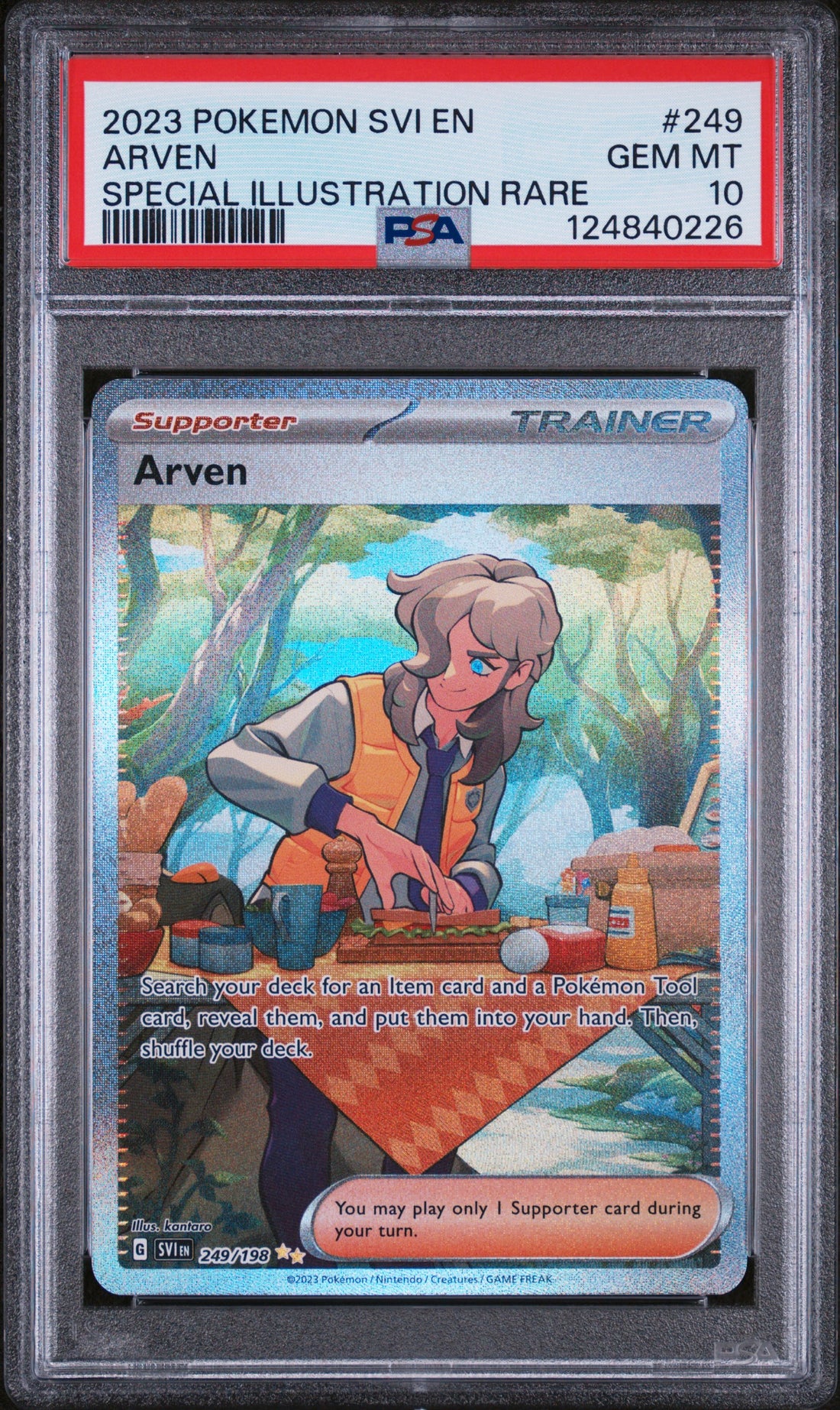 Arven Special Illustration Rare Pokemon Svi En-Scarlet & Violet 249 NM PSA 10