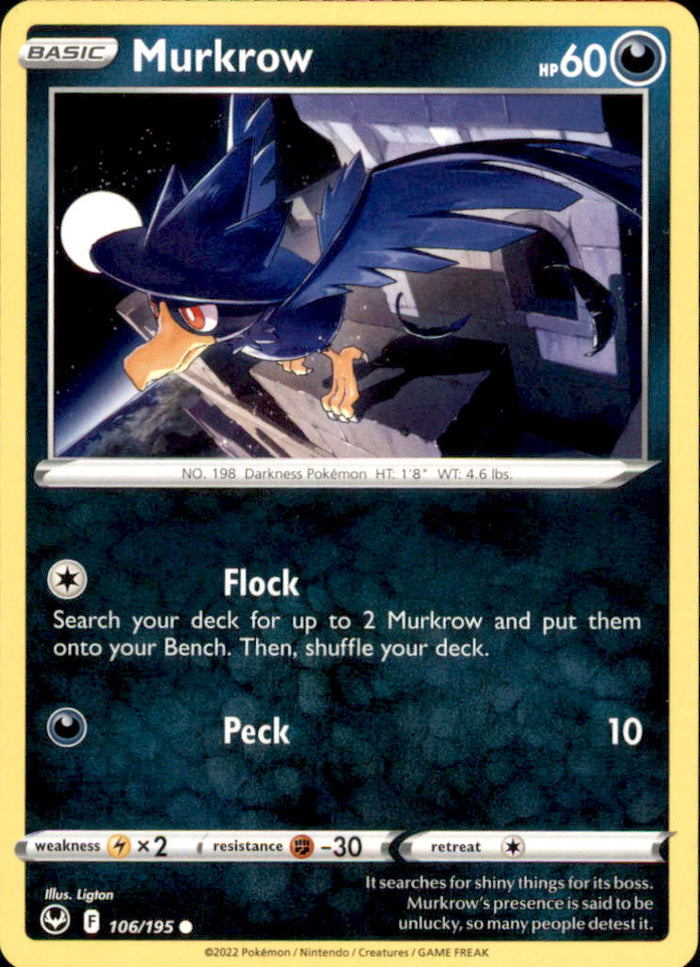 Murkrow Common SWSH12: Silver Tempest 106/195 NM