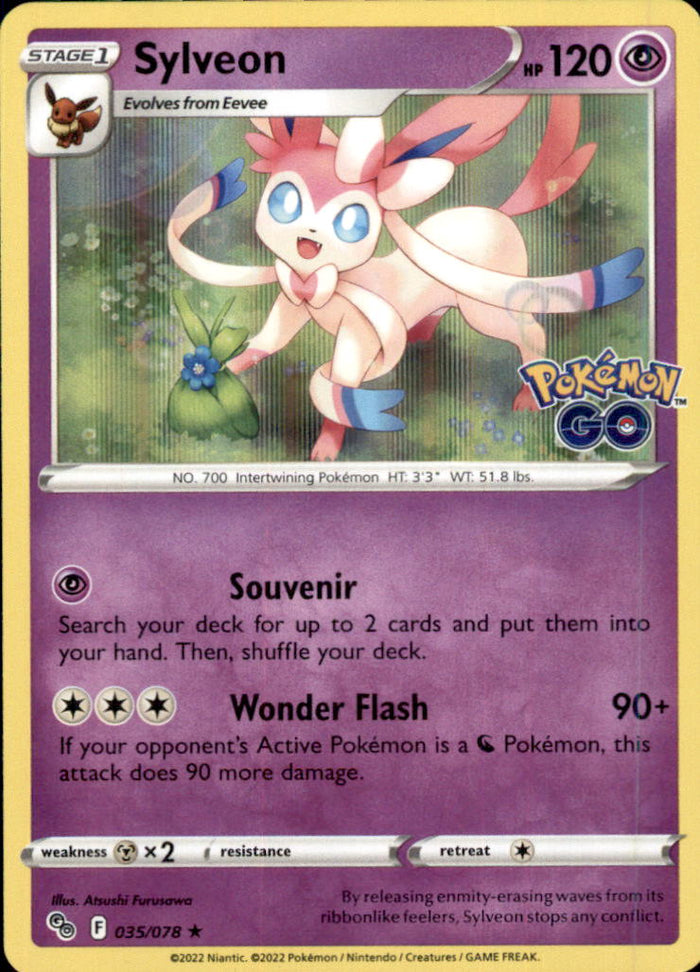 Sylveon Holo Rare Pokemon GO 035/078 NM