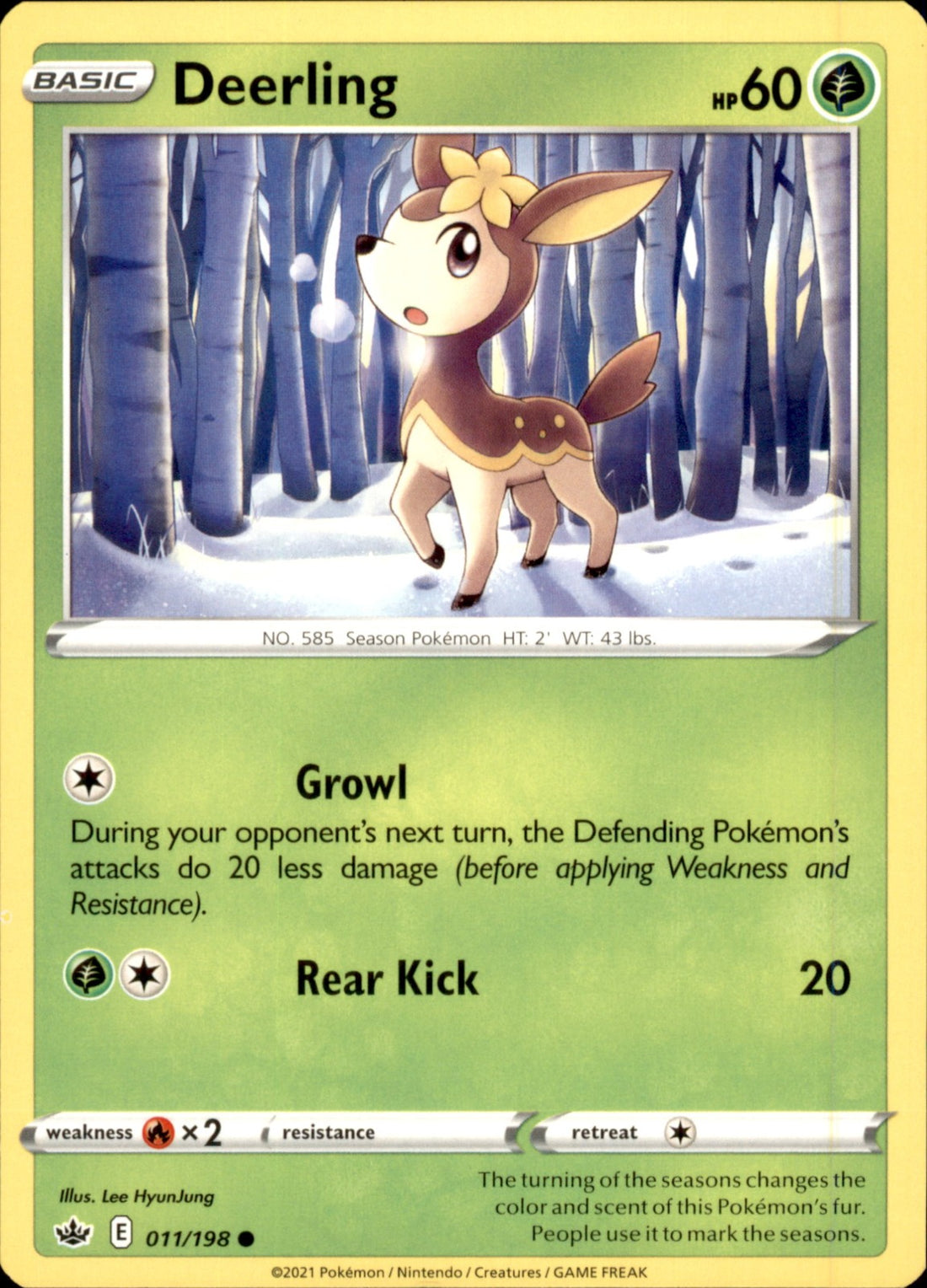 Deerling Common SWSH06: Chilling Reign 011/198 NM