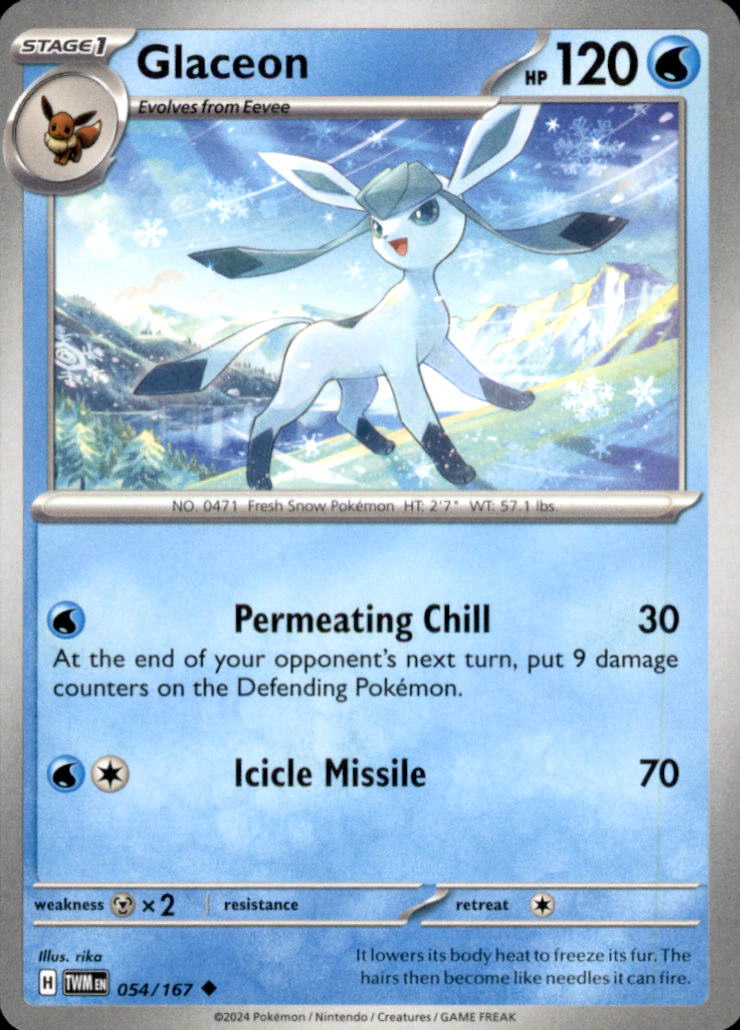 Glaceon Uncommon SV06: Twilight Masquerade 054/167 NM