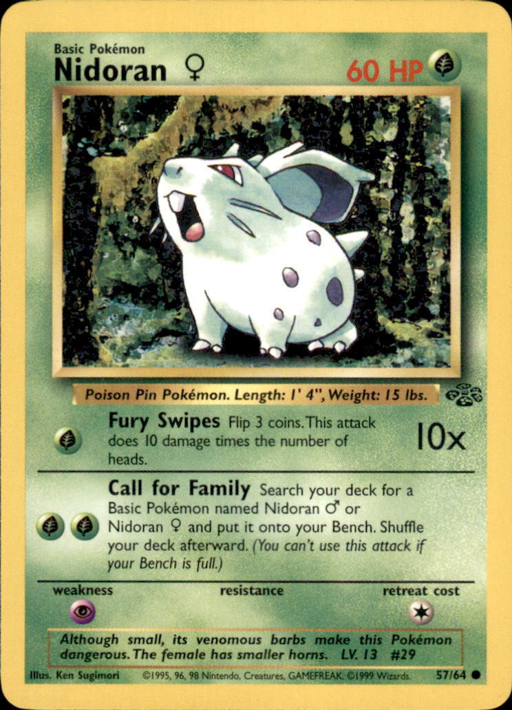 Nidoran F Unlimited Common Jungle 57/64 LP