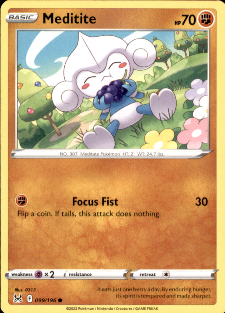 Meditite Common SWSH11: Lost Origin 099/196 NM