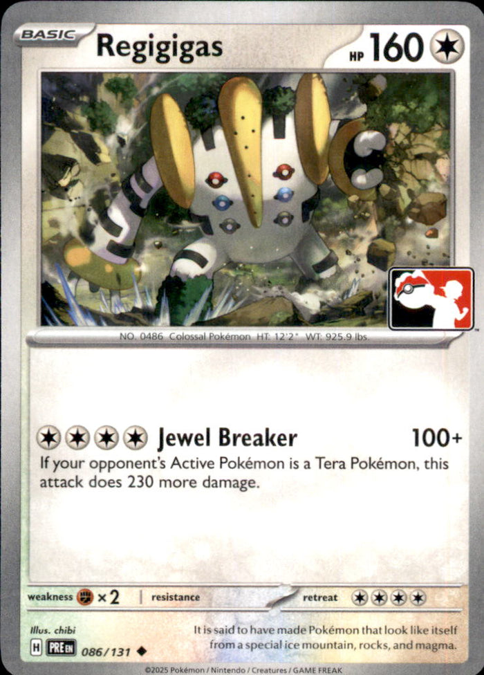 Regigigas Uncommon Prize Pack Series Cards 086/131 NM