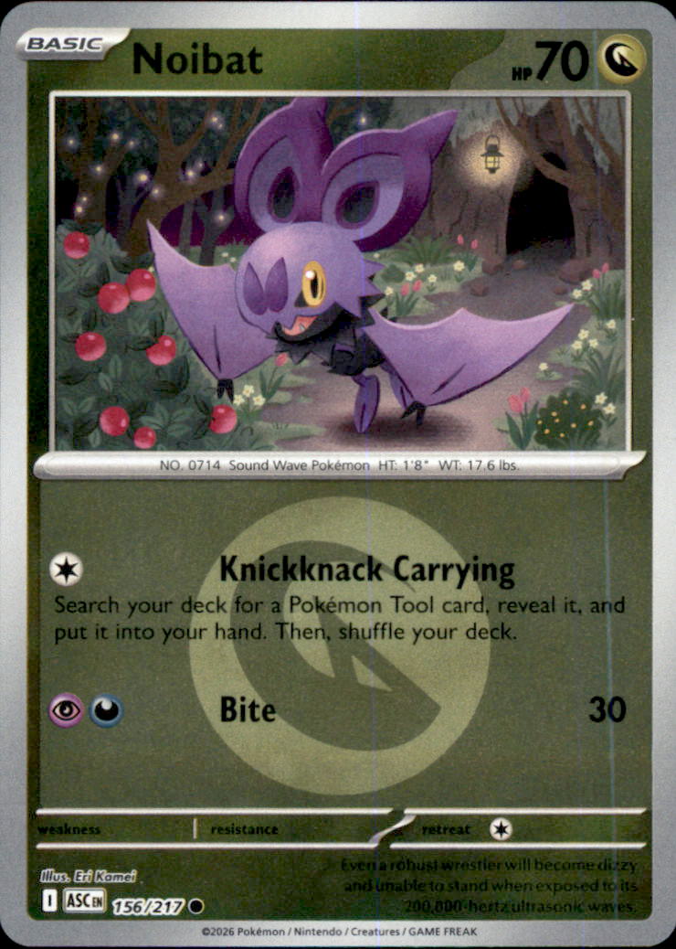 Noibat (Energy Symbol Pattern) Reverse Holo Common ME: Ascended Heroes 156/217 NM