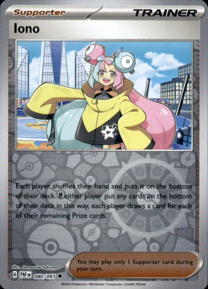 Iono Reverse Holo Uncommon SV: Paldean Fates 080/091 NM