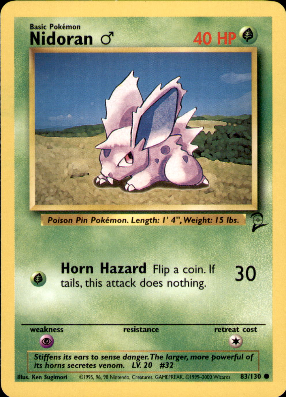 Nidoran M Common Base Set 2 083/130 LP