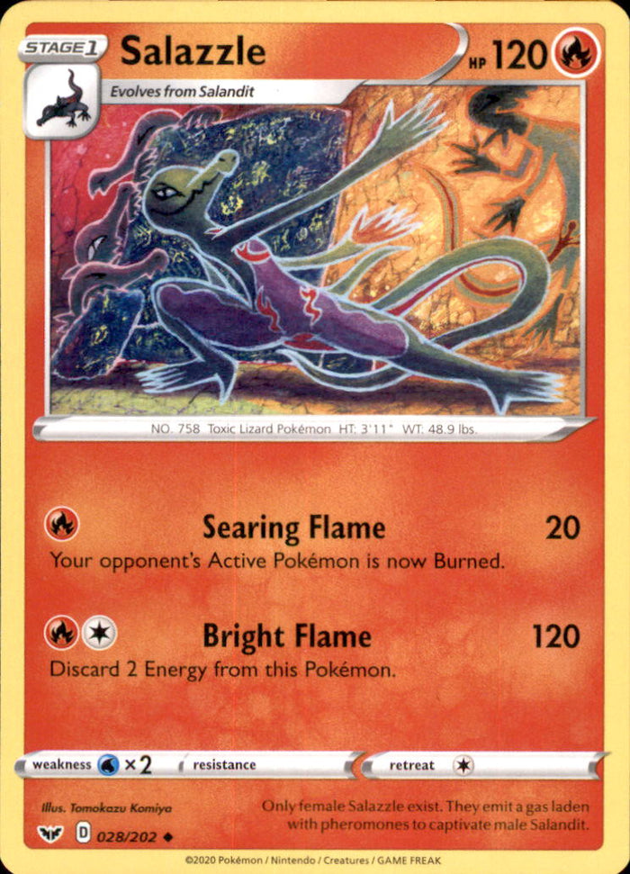 Salazzle Uncommon SWSH01: Sword & Shield Base Set 028/202 NM