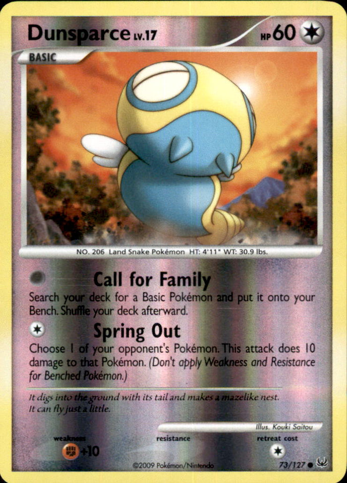 Dunsparce Reverse Holo Common Platinum 73/127 NM