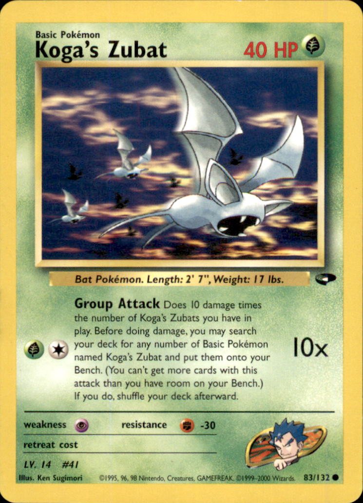 Koga's Zubat Unlimited Common Gym Challenge 083/132 LP