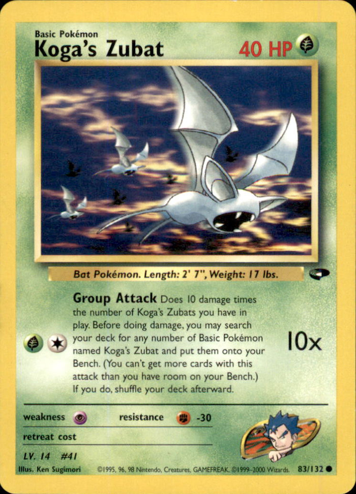 Koga's Zubat Unlimited Common Gym Challenge 083/132 LP