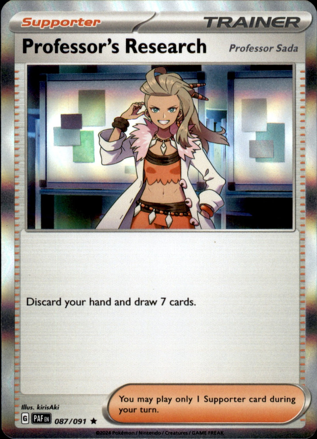 Professor's Research [Professor Sada] Holo Rare SV: Paldean Fates 087/091 NM