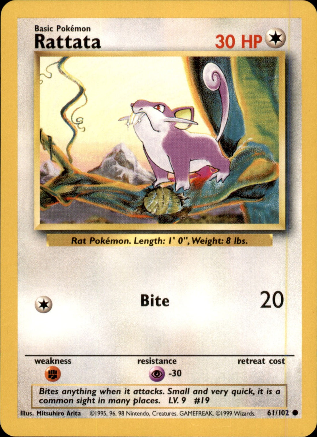 Rattata Common Base Set 061/102 NM