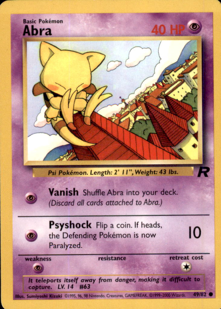 Abra Unlimited Common Team Rocket 49/82 LP