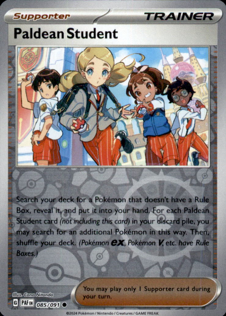 Paldean Student Reverse Holo Common SV: Paldean Fates 085/091 NM