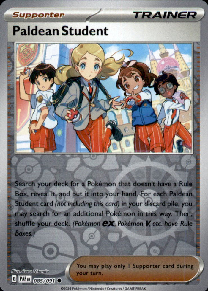 Paldean Student Reverse Holo Common SV: Paldean Fates 085/091 NM
