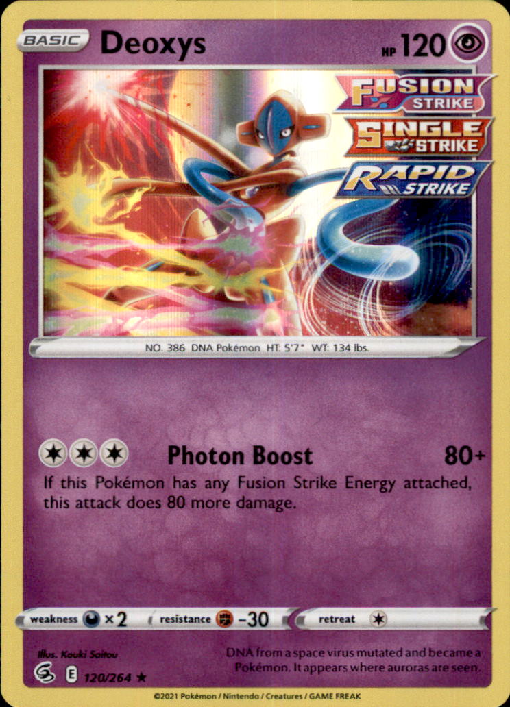Deoxys Holo Rare SWSH08: Fusion Strike 120/264 NM