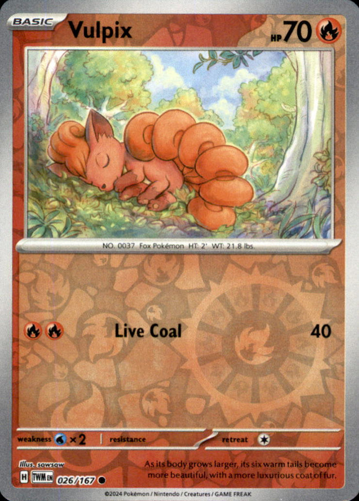Vulpix Reverse Holo Common SV06: Twilight Masquerade 026/167 NM