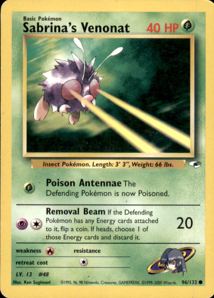 Sabrina's Venonat Unlimited Common Gym Heroes 096/132 LP
