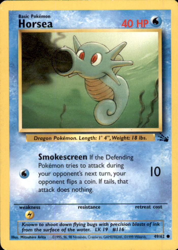Horsea Unlimited Common Fossil 49/62 LP