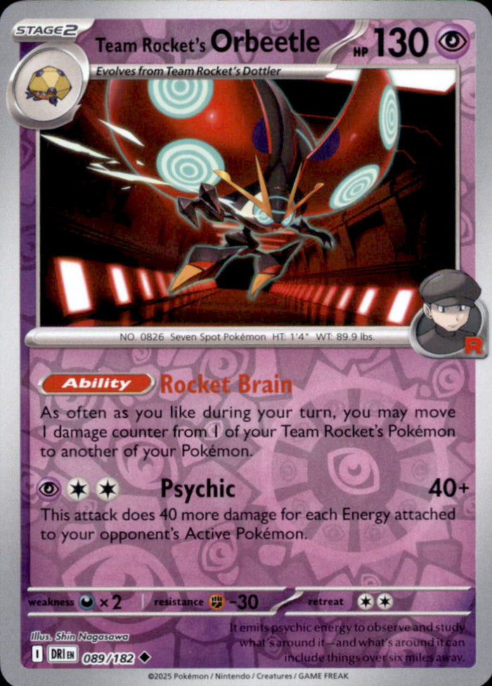 Team Rocket's Orbeetle Reverse Holo Uncommon SV10: Destined Rivals 089/182 MP