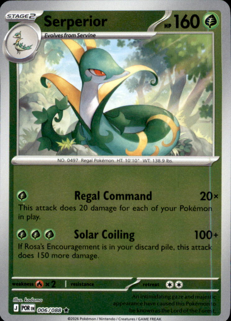 Serperior Reverse Holo Rare ME03: Perfect Order 006/088 NM