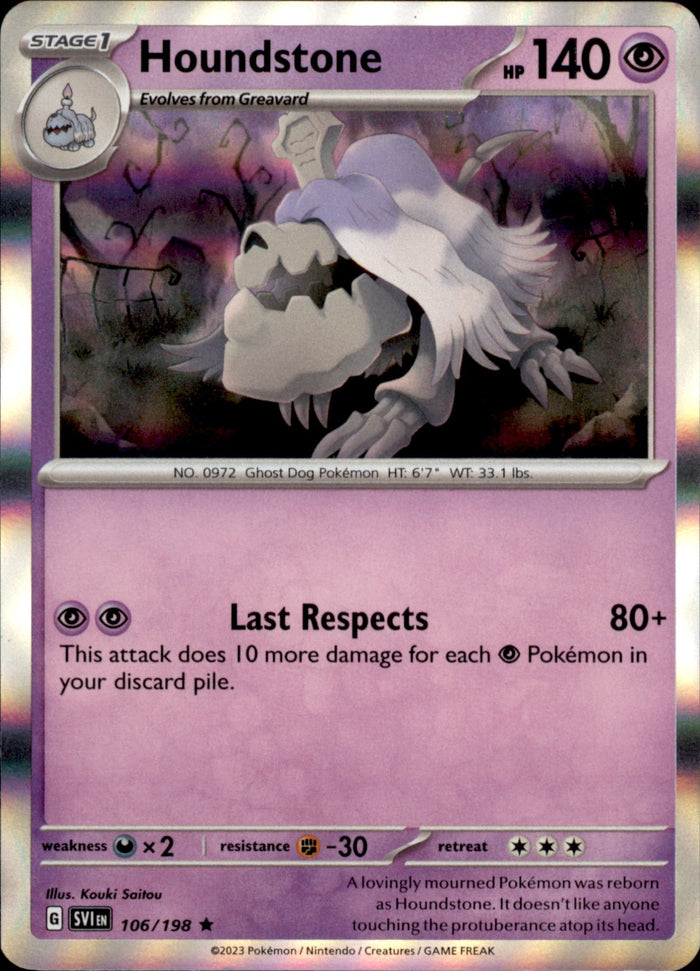 Houndstone Holo Rare SV01: Scarlet & Violet Base Set 106/198 NM