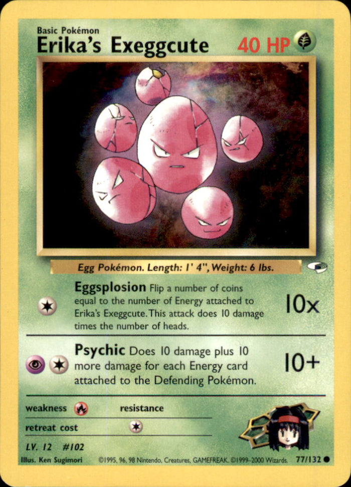 Erika's Exeggcute (77) Unlimited Common Gym Heroes 077/132 LP