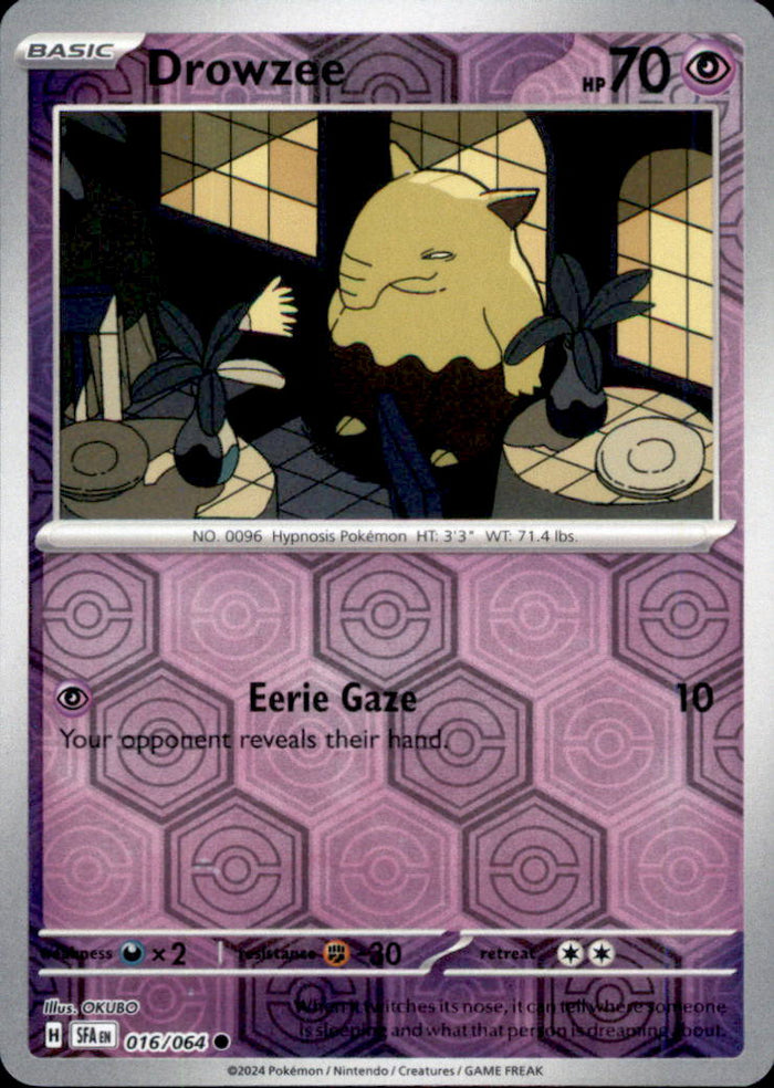 Drowzee Reverse Holo Common SV: Shrouded Fable 016/064 NM