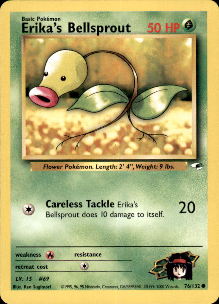 Erika's Bellsprout (76) Unlimited Common Gym Heroes 076/132 NM