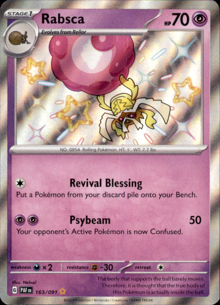 Rabsca Holo Shiny Rare SV: Paldean Fates 163/091 NM