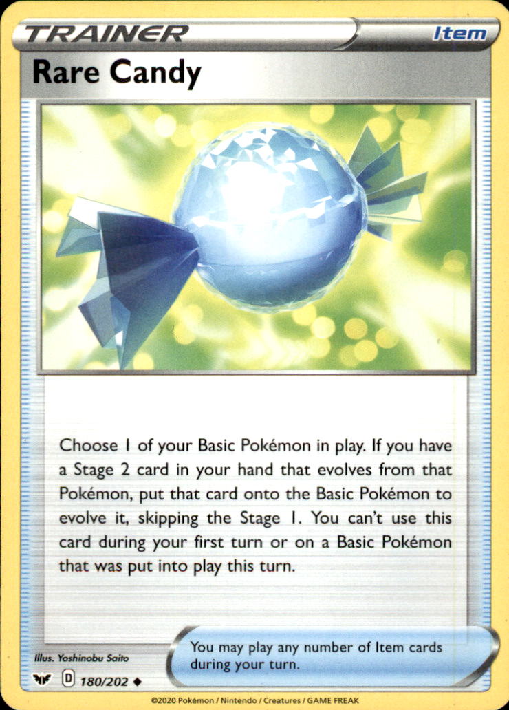 Rare Candy Uncommon SWSH01: Sword & Shield Base Set 180/202 NM