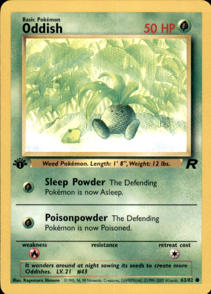 Oddish 1st Edition Common Team Rocket 63/82 NM
