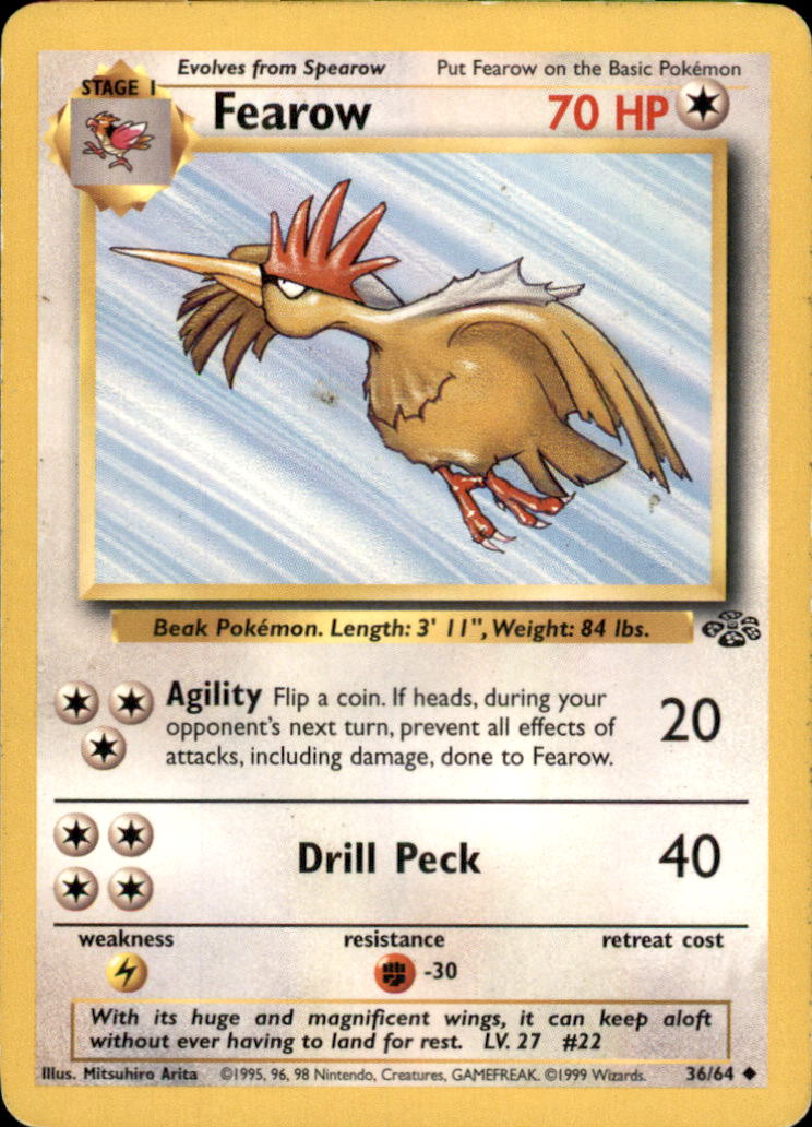 Fearow Unlimited Uncommon Jungle 36/64 LP