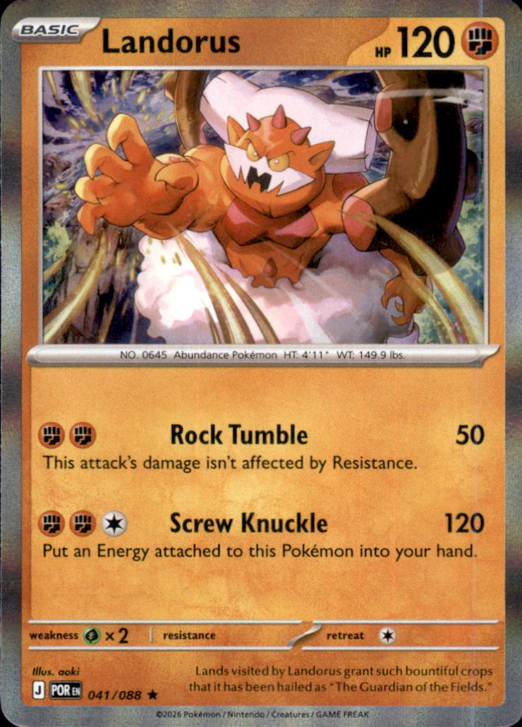 Landorus Holo Rare ME03: Perfect Order 041/088 NM